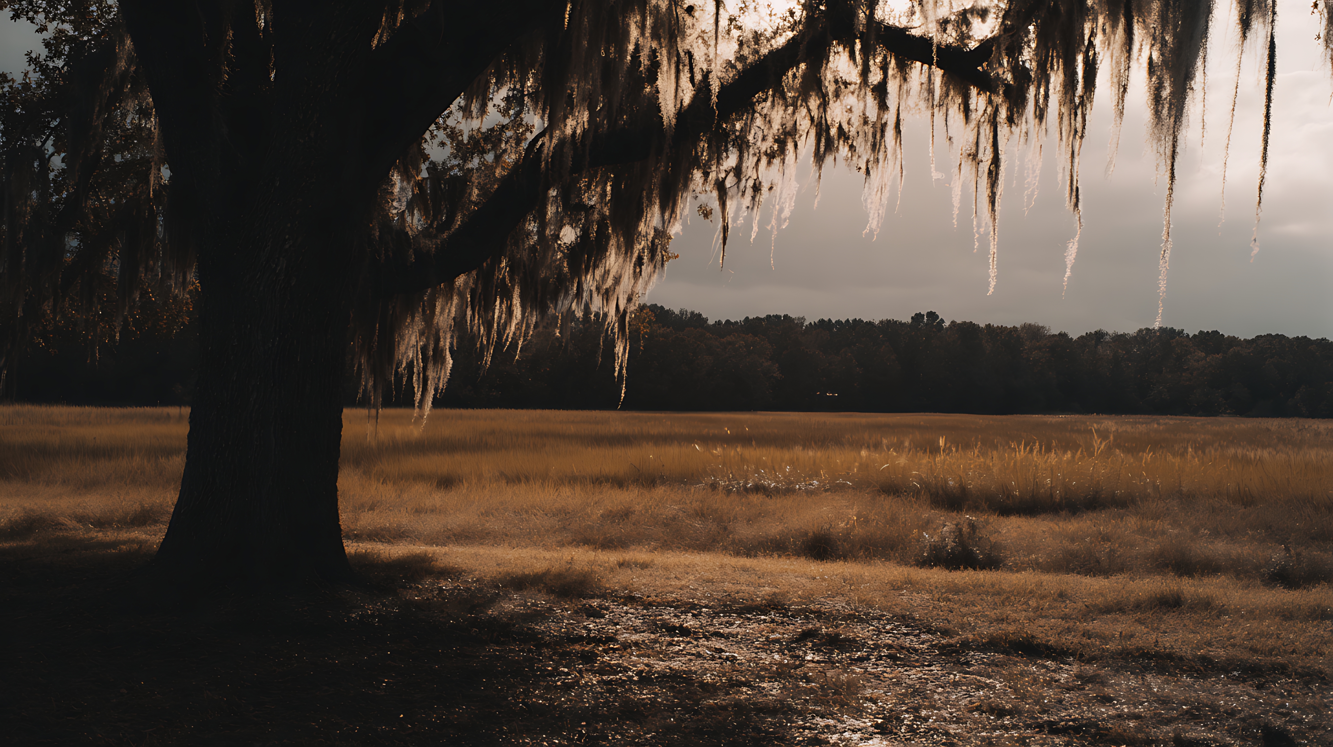 Vintage-style ghostly illustration of Lowcountry folklore from Bluffton, Hilton Head, Beaufort & Savannah